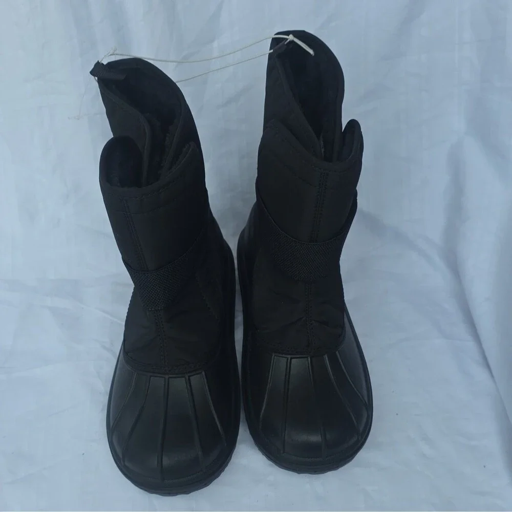 The Children's Place Black Snow Boots, Size 3 Unisex Kids Faux Fur Lined
